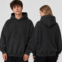 Sweat-shirt à capuche surdimensionné personnalisé avec logo OEM pour homme, 380 g, en coton et polyester French Terry, pull-over, automne-hiver, vente en gros