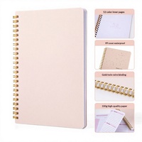 Carnet à anneaux Cc NXHXQB Transfrontalier A5, couverture PP 100 g/m², pages intérieures épaissies imperméables, pour étudiants et bureau, 52 semaines