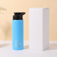 Thermos portable à double paroi en acier inoxydable avec logo personnalisé, large ouverture, durable, 501-700 ml, pour boissons chaudes et froides, avec couvercle