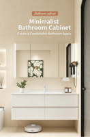 Ensemble de meuble-lavabo de salle de bain en bois massif avec vasque intégrée en céramique