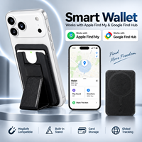 Dompet Magnetik Pemegang Kartu Pelacak Pintar Bersertifikasi MFi dengan Apple Find My dan Google Find Hub untuk IOS Android
