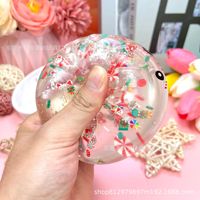 Jouet Squishy Thème Noël RXS, Doux et Adorable, Jouet Anti-Stress à Rebond, Grand Chignon Transparent Bestseller Vente en Gros