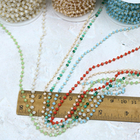 Chaîne en perles de verre de couleurs naturelles, accessoires de chapelet chaîne bon marché