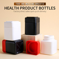 Pots de bouteilles de stockage carrés HDPE 150ML pour capsules en caoutchouc Conteneurs en plastique Pots de capsules