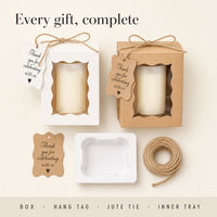 Boîte cadeau en carton blanc avec fenêtre pour bougie parfumée en verre individuelle, emballage pour cadeau de mariage, logo personnalisé