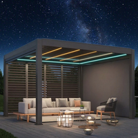 Pergola bioclimatique moderne en aluminium motorisée à double toit, résistante aux intempéries et à la neige, pour jardin et villa extérieure