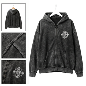 Custom 450gsm Heavyweight Cotton Hoodie Men's Streetwear Boxy Fit Vintage Tie Dye Wash Oversized Fleece Pullover Jumper - Product Image 2