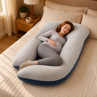 Haute qualité Oeko Tex personnalisé velours couverture 55 pouces en forme de U plein corps oreiller femmes grossesse maternité oreillers Unique