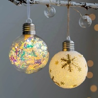 Ampoule LED personnalisable boule lumineuse en verre ornements d'arbre de Noël pour les fêtes