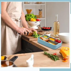 Boîte à lunch en silicone de grande capacité 1200 ml, 1 compartiment, légère, pliable, chauffable au micro-ondes, écologique, pour adultes et enfants - Product Image 5