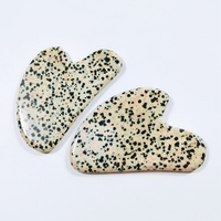 HZ Dalmation jasper Gua Sha, outil de massage facial en pierre naturelle de jade, vente en gros