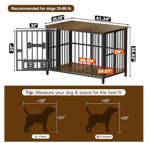 Mangkuk anjing kayu lipat Modern furnitur dapat diatur mangkuk nama Tag akhir meja untuk anjing besar (35-60 Lb) tidak ada perakitan ruang tamu - Product Image 2