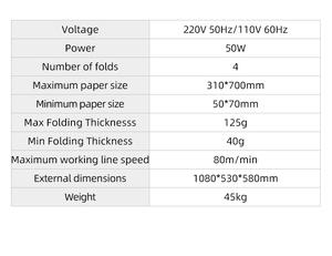 Máquina Plegadora de Papel Automática Profesional de Alta Velocidad para Oficina, Motorizada Eléctrica, para Folletos, Documentos y Papel de 4 Pliegues - Product Image 5