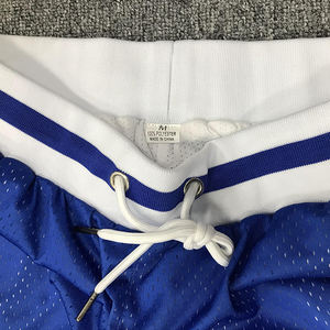 Pantalones cortos deportivos personalizados sublimación pantalones cortos de baloncesto de malla azul liso en blanco - Product Image 5