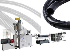 Esnek Oluklu Elektrik Boruları <span class=keywords><strong>PVC</strong></span> Oluklu Boru Gri Renkli Hortum Plastik Boru Ekstrüzyon Makinesi - Product Image 1