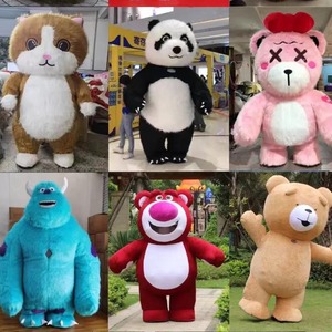 Disfraz de Mascota Inflable Móvil de <span class=keywords><strong>Panda</strong></span> de Pelo Largo y Oso Polar de Dibujos Animados, Impermeable, de Oxford, de 6 a 8 Pies de Altura, para Publicidad Personalizada - Product Image 4