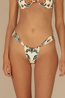 Maillot de bain micro bikini personnalisé pour femme en tissu recyclé, imprimé floral, haut dos nu à nouer, bretelles, maintien léger