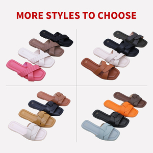 Sandalias planas de verano para niñas, zapatos de PU antideslizantes, ligeros, con punta cuadrada, sandalias casuales para niños, sandalias a la moda para niños - Product Image 3