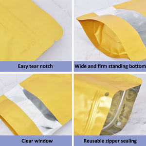 Sacs à fermeture éclair sur <span class=keywords><strong>support</strong></span> de couleur avant transparents et arrière en plastique semi-transparent <span class=keywords><strong>autoportant</strong></span> à fermeture éclair - Product Image 5