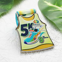 Médailles personnalisées à prix d'usine, métal peint en couleur, médailles de course 5k, médailles de marathon, médailles sportives plaquées argent avec ruban