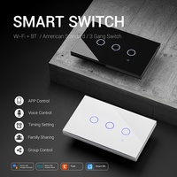 Tuya US WiFi interrupteur mural intelligent 1/2/3/4 Gang interrupteur d'éclairage capteur tactile intelligent travail à domicile intelligent avec Alexa Google Home blanc noir