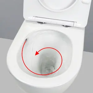 Wc luxuoso parede cerâmica branca banheiro, lavabo, paredes sem tanque, pendurado, sanitário, sem aro montado, banheiro flutuante