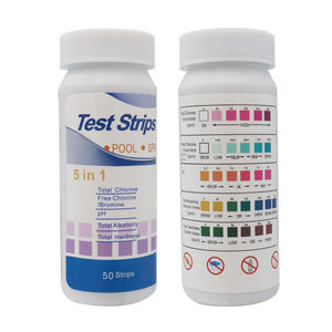 Opération simple Bandelette de <span class=keywords><strong>test</strong></span> de chlore <span class=keywords><strong>PH</strong></span> Étang à poissons Papier de <span class=keywords><strong>test</strong></span> de dureté totale Papier de <span class=keywords><strong>test</strong></span> d'alcalinité <span class=keywords><strong>PH</strong></span> 5 en 1 - Product Image 1