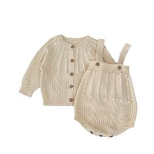 Bonito Mono para recién nacido, <span class=keywords><strong>pijama</strong></span> de bebé acanalado, cárdigan de algodón de manga larga, <span class=keywords><strong>tirantes</strong></span> de una pieza, suministro de invierno ODM - Product Image 1