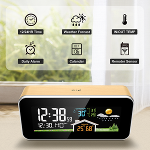 VA Screen Digital Weather Station Indoor Outdoor Thermometer Hygrometer <strong>Barometer</strong> Electronics Desktop Table Alarm <strong>Clock</strong> - Product Image 2
