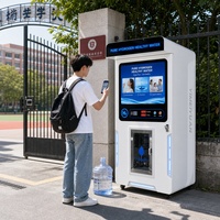 Distributeur automatique d'eau en pièces, station de remplissage de bouteilles purifiées RO 800 GPD de qualité alimentaire pour la communauté intelligente, écran tactile HD 15 pouces