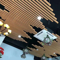 Columna de tubo cuadrado hueco para decoración interior, listón de madera para pared, madera de grano, tubo de madera para techo, alta calidad, Wpc