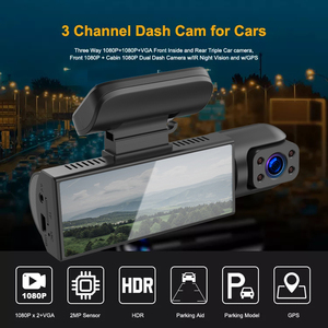 Hot <span class=keywords><strong>3</strong></span> canaux Dash Cam WiFi 1080p avant 1080P caméra de tableau de bord arrière et intérieur boîte noire pour enregistrement du <span class=keywords><strong>trafic</strong></span> caméras de véhicule de voiture - Product Image 4