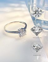 Anillo de compromiso SGARIT personalizado con diamante cultivado en laboratorio de 1-3 quilates, oro blanco de 14K, certificado IGI, corte redondo D-E VS, anillo de boda para mujer