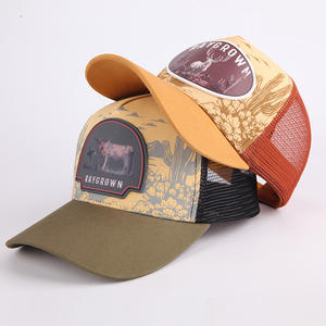 Custom 5 pannello Pre curvo tesa maglia camionista cappello, logo ricamato in schiuma tappi camionista - Product Image 1