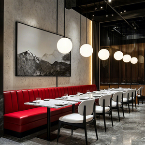 Juego <span class=keywords><strong>de</strong></span> Muebles Comerciales Modernos <span class=keywords><strong>de</strong></span> Lujo con Asiento <span class=keywords><strong>de</strong></span> Terciopelo Rojo y Blanco, Sofá, <span class=keywords><strong>Silla</strong></span> y <span class=keywords><strong>Mesa</strong></span> <span class=keywords><strong>de</strong></span> Mármol Blanco <span class=keywords><strong>para</strong></span> Restaurante, Hotel, Cafetería - Product Image 1