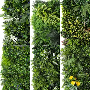 Simulation haut de gamme plante mur extérieur décoration intérieure fond artificiel en plastique fleur mur paysage fausses plantes vertes
