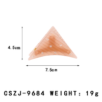 CANYUAN Pince à cheveux personnalisée 7.5 acétate triangle rose avec fond en métal vente en gros accessoire de cheveux mignon à bas prix