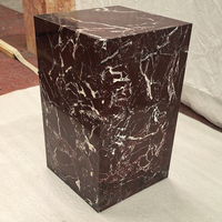 Meuble de style moderne Table rectangulaire Rosso Levanto Table d'appoint en marbre Socle en marbre Table basse de luxe en pierre