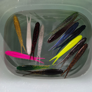 Meilleure vente 12cm10g 5 pièces/sac TPR queue fourchue leurre en plastique souple ver leurre de pêche