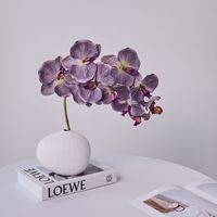 Anggrek Phalaenopsis Sutra Gaya Cina, Bunga Artifisial Berkualitas Tinggi, Rangkaian Vas yang Menyerupai Asli untuk Ruang Tamu dan Pintu Masuk