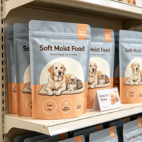 Sachet Doypack Autoportant en BOPP et Feuille d'Aluminium avec Fermeture Éclair, Impression Numérique Personnalisée du Logo, Anti-Odeur, pour Emballage de Bœuf Séché et Friandises pour Animaux, 500g