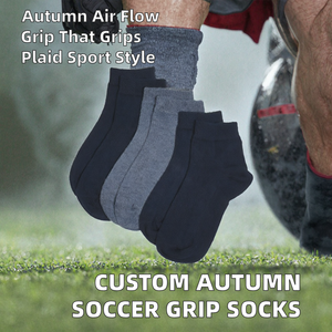 Fabricant OEM personnalisé de chaussettes courtes, couleur unie, tricotées, respirantes, pour usage décontracté, pour adultes, mélange bleu marine et gris - Product Image 2