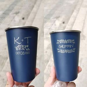 แก้วกาแฟสำหรับกิจกรรมกลางแจ้งขนาด 16 ออนซ์ 20 ออนซ์ 17 ออนซ์ 500 มล. แก้วเบียร์สแตนเลส 304 แก้วพิมพ์ลายโลโก้ด้วยเลเซอร์ตามสั่ง แก้วไพน์ท 16 ออนซ์ สีแดง - Product Image 2