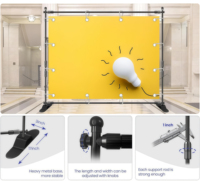 Support de bannière grand format rétractable autoportant réglable et robuste ADMAX 8*8 8*10 pour toile de fond et mur d'images