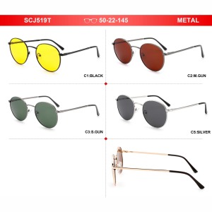Sunray Sunglasses Manufacturer Custom Color Custom Lens Metal Double Bridge Lightweight TAC UV400 Round Polarized Sunglasses - Product Image 2