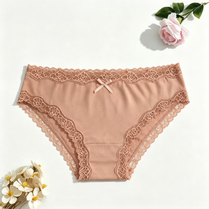 Braguitas de Encaje Sensuales para Mujer, Cintura Media, Tejidas, Transpirables y Cómodas, Venta al Por Mayor OEM - Product Image 4