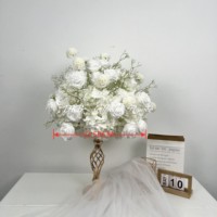 DKB Craft Handgefertigte Realistische Seiden-Kunstblumen Hochzeits-Blumendekoration Jadegrüne und Weiße Rosen Künstliche Blumenkugeln