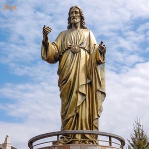 Cuore sacro di decorazione cristiana 3d cuore sacro statua di Kreuz Antike Kreuz bronzo Christus nel mondo statua di gesus - Product Image 2