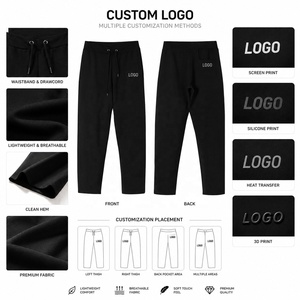 กางเกงวอร์มผู้ชายสั่งทำโลโก้ขายส่ง น้ำหนักเบา 350 กรัม ผ้าคอตตอนผสม ระบายอากาศดี มีเชือกผูกเอว กางเกงจ็อกเกอร์แบบเรียบง่าย สวมใส่สบาย - Product Image 2