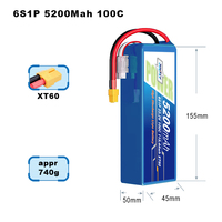 Haute qualité 5200 MAh 6S 22.2V 100C haute décharge FPV UAV personnalisé OEM ODM usine directe pochette personnalisée Batteries au lithium-ion